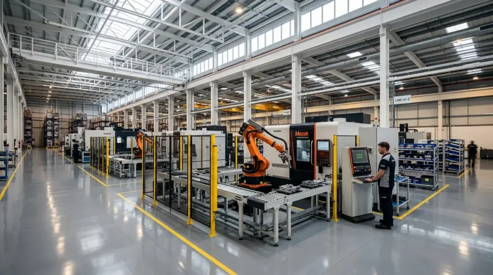Galpão industrial moderno com estratégias de marketing digital para indústrias na Grande BH